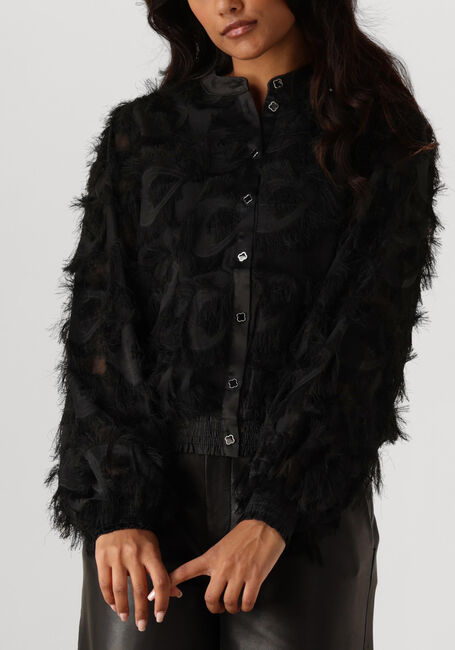 Zwarte SUMMUM Blouses BLOUSE FRINGE FLUFFY - large