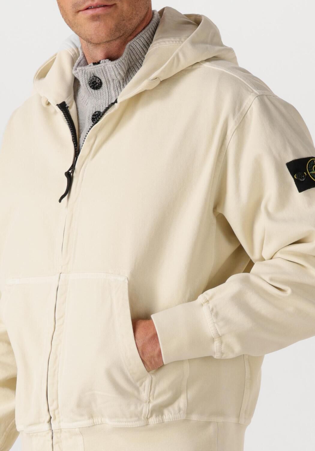 Lichtgrijze STONE ISLAND Vest HOODIE SWEATER - large