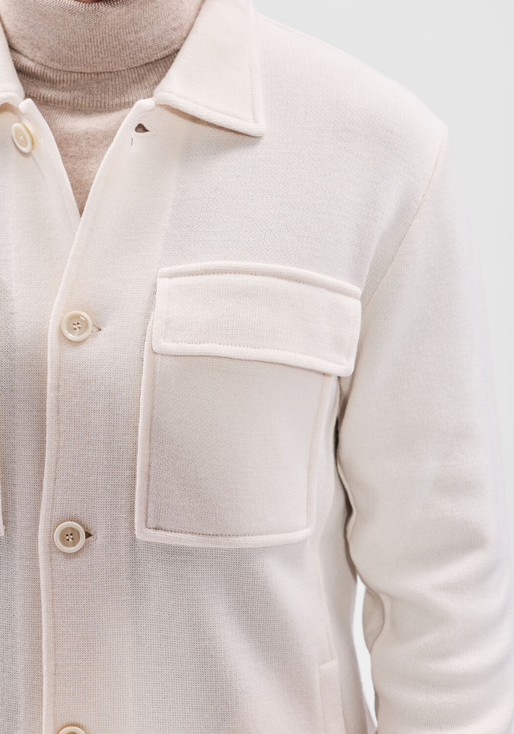 Ecru LARDINI Overshirt GIACCA MAGLIA UOMO - large