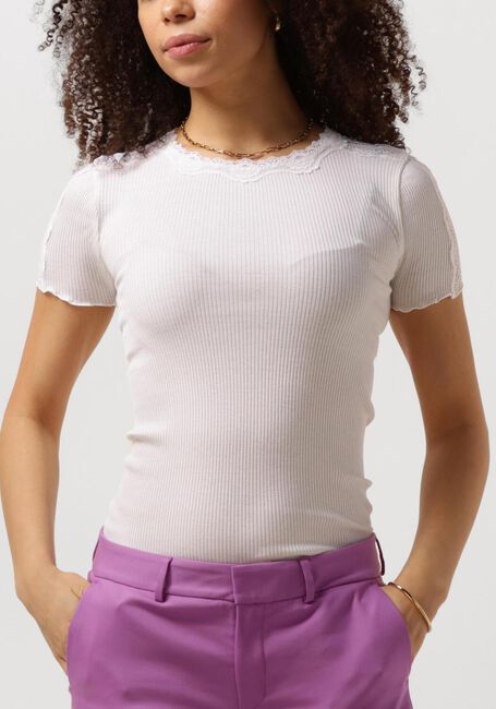 Witte ROSEMUNDE T-shirt BENITA SILK T-SHIRT W/ LACE - large