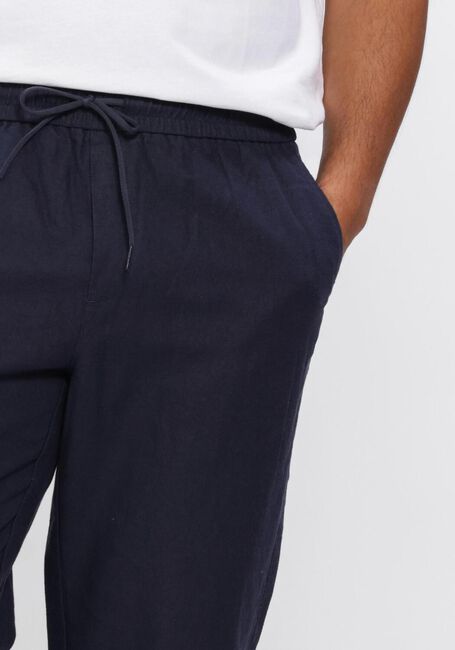 Donkerblauwe LES DEUX Wijde broek PATRICK LINEN PANTS - large