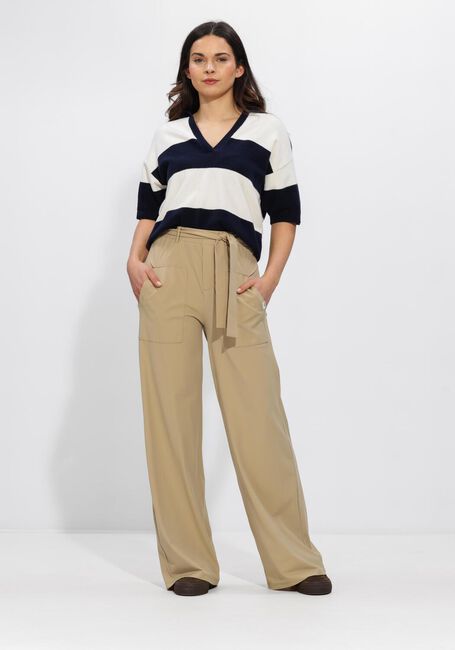 Beige PENN & INK Wijde broek TROUSERS - large