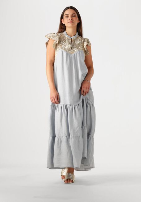 Lichtblauwe GREEK ARCHAIC KORI Maxi jurk 231097 - large