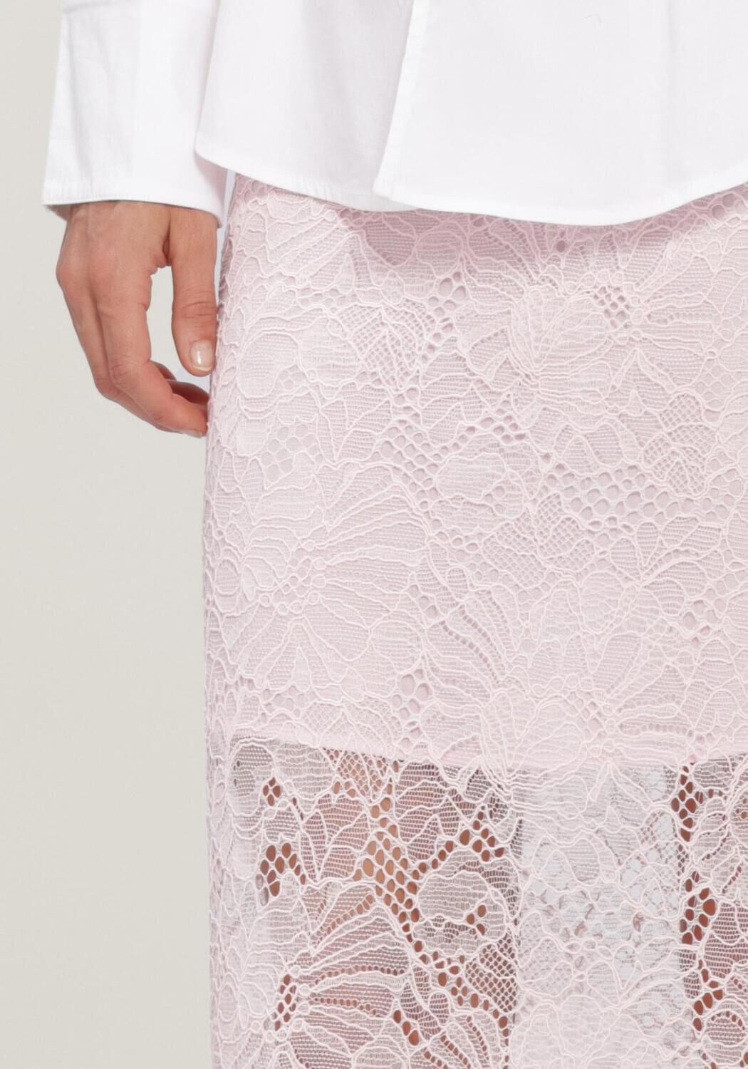 Lichtroze ROTATE Midirok LACE MIDI PENCIL SKIRT - large