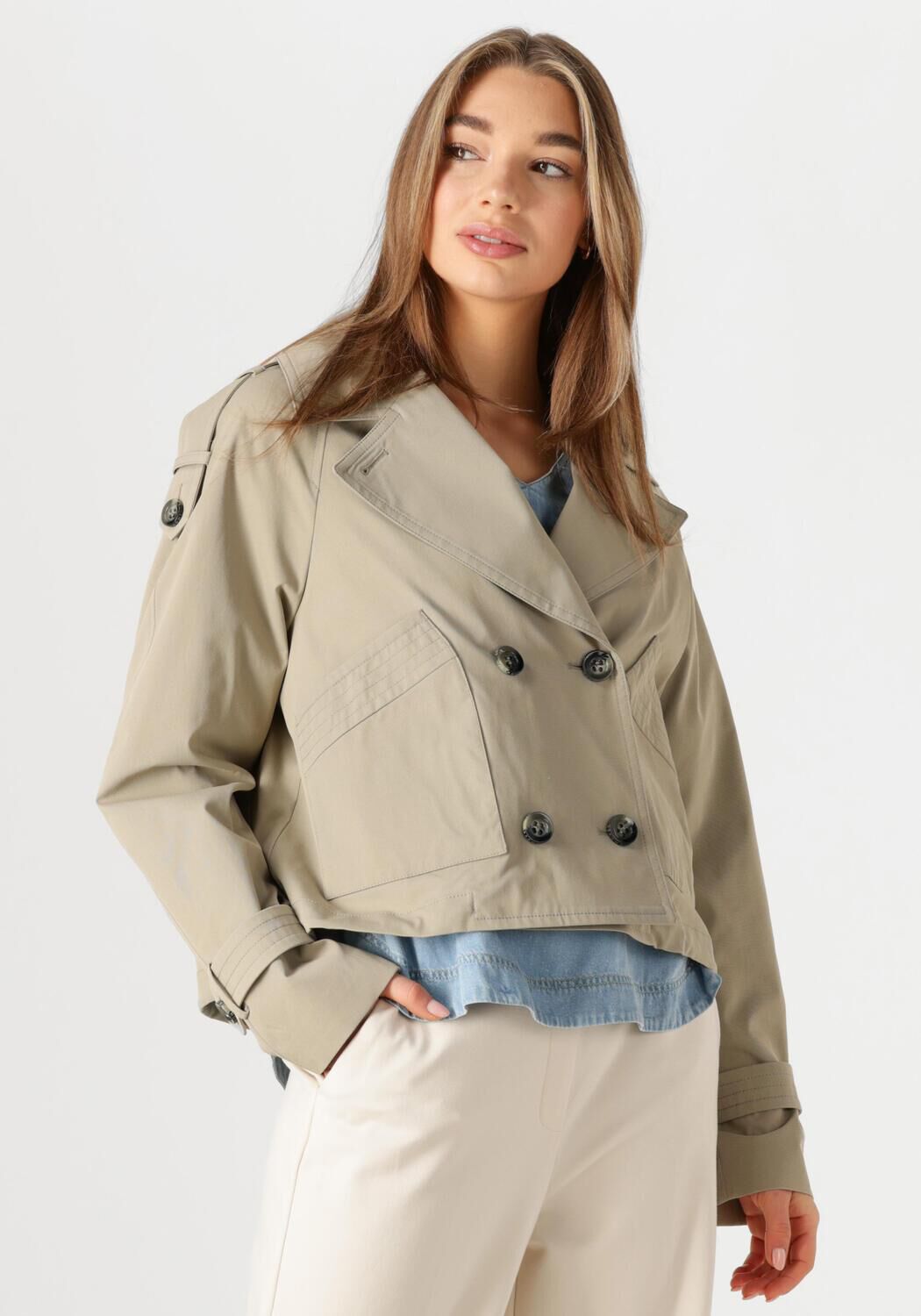 Beaumont Trenchcoat Dames Gracy Short Trench, Maat: 34, Kleur: Groen