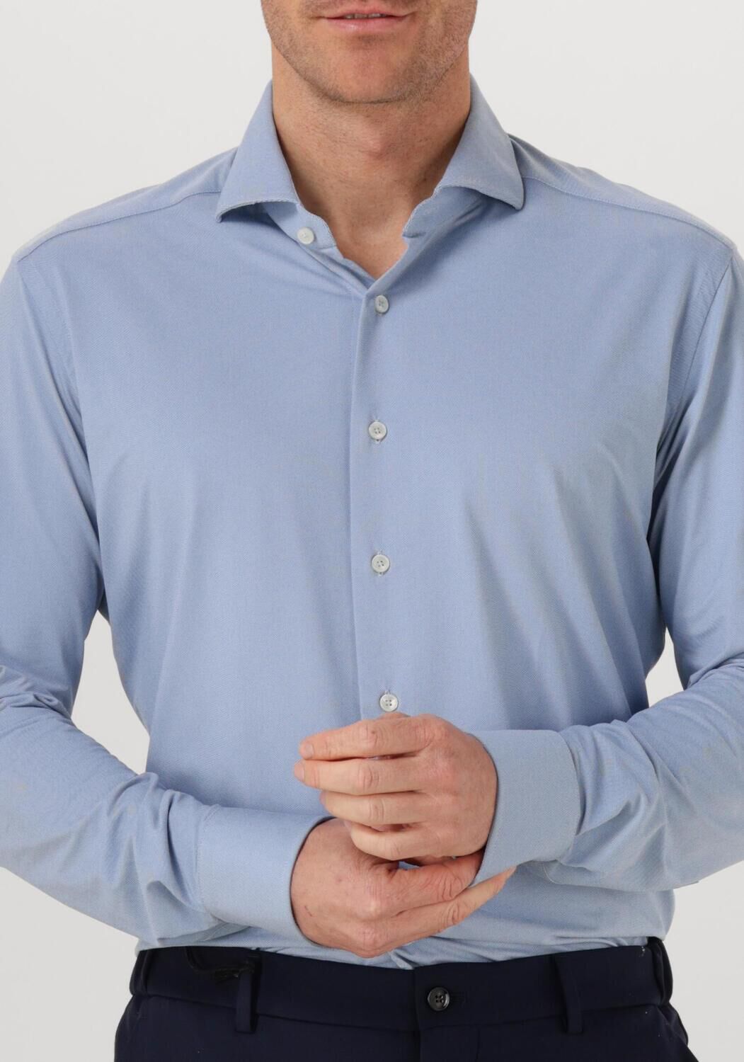 Lichtblauwe XACUS Klassieke overhemden ACTIVE SHIRT 520ML - large