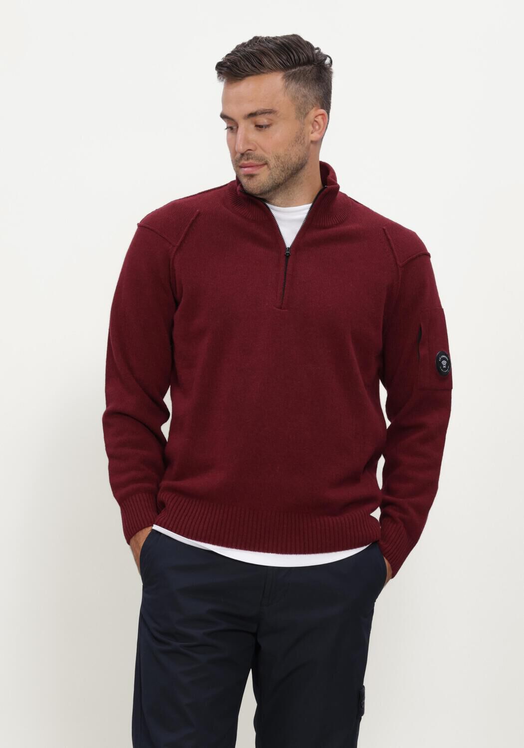 Rode CP COMPANY Polo LAMBSWOOL GRS HALF ZIP SWEATER - large
