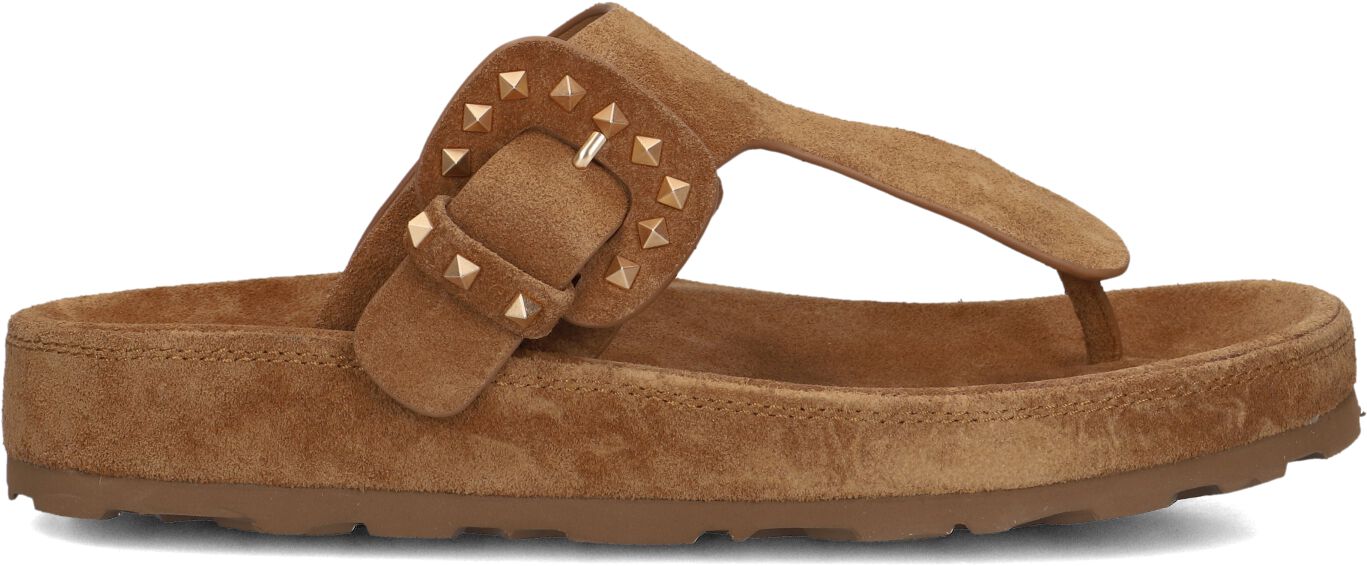 Stefano Lauran Teenslippers Dames Dk5668, Maat: 38, Materiaal: Suède, Kleur: Camel afbeelding 1