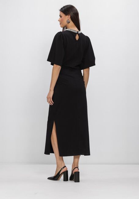 Zwarte BRUUNS BAZAAR Midi jurk ALNUSBBNATHALA TRIM DRESS - large