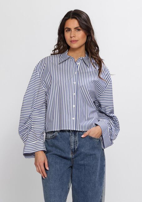 Blauwe ALIX THE LABEL Blouses LADIES WOVEN FANCY STRIPED BLOUSE - large