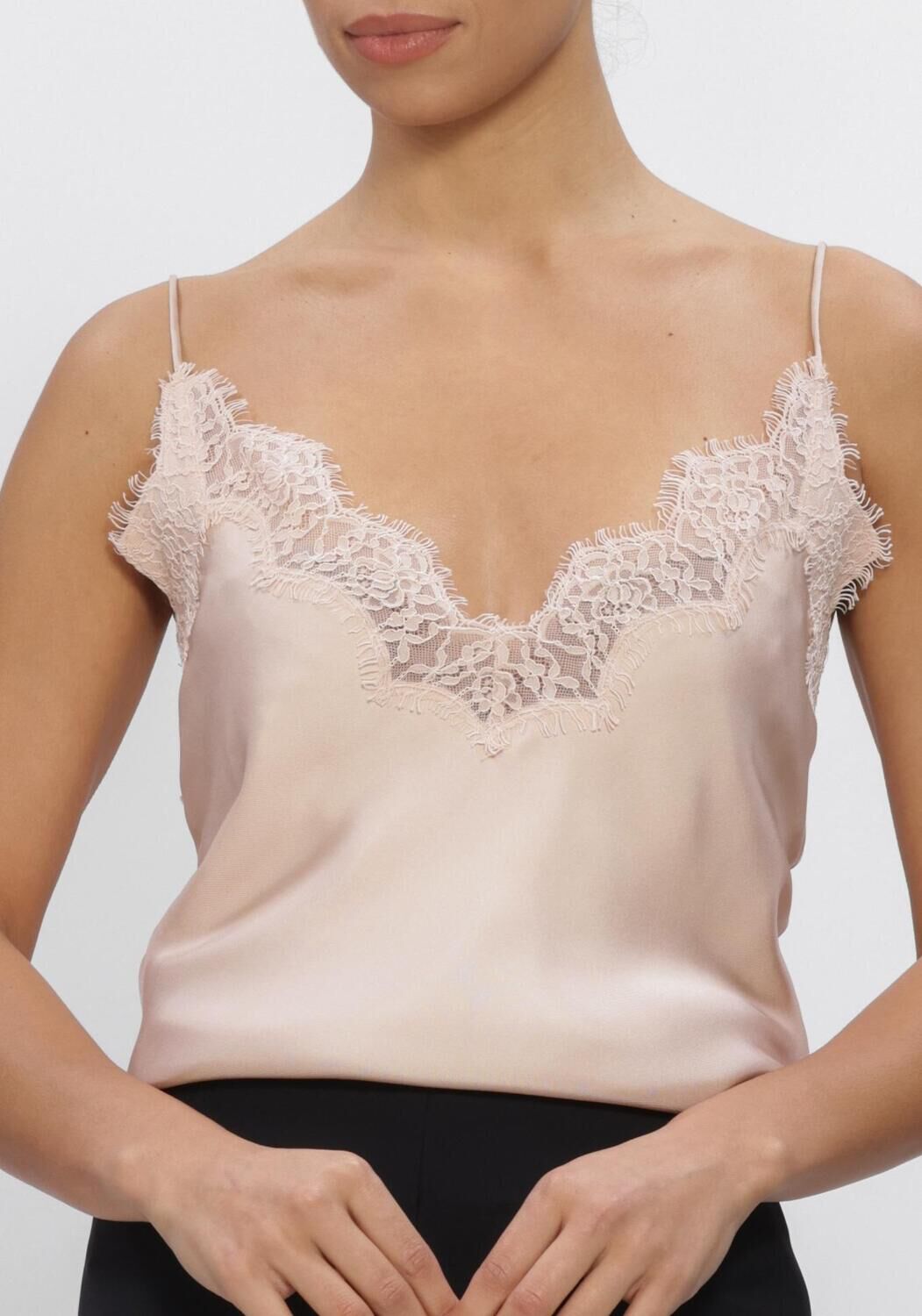 Roze ROHE Tops & T-shirts LACE SILK CAMISOLE - large