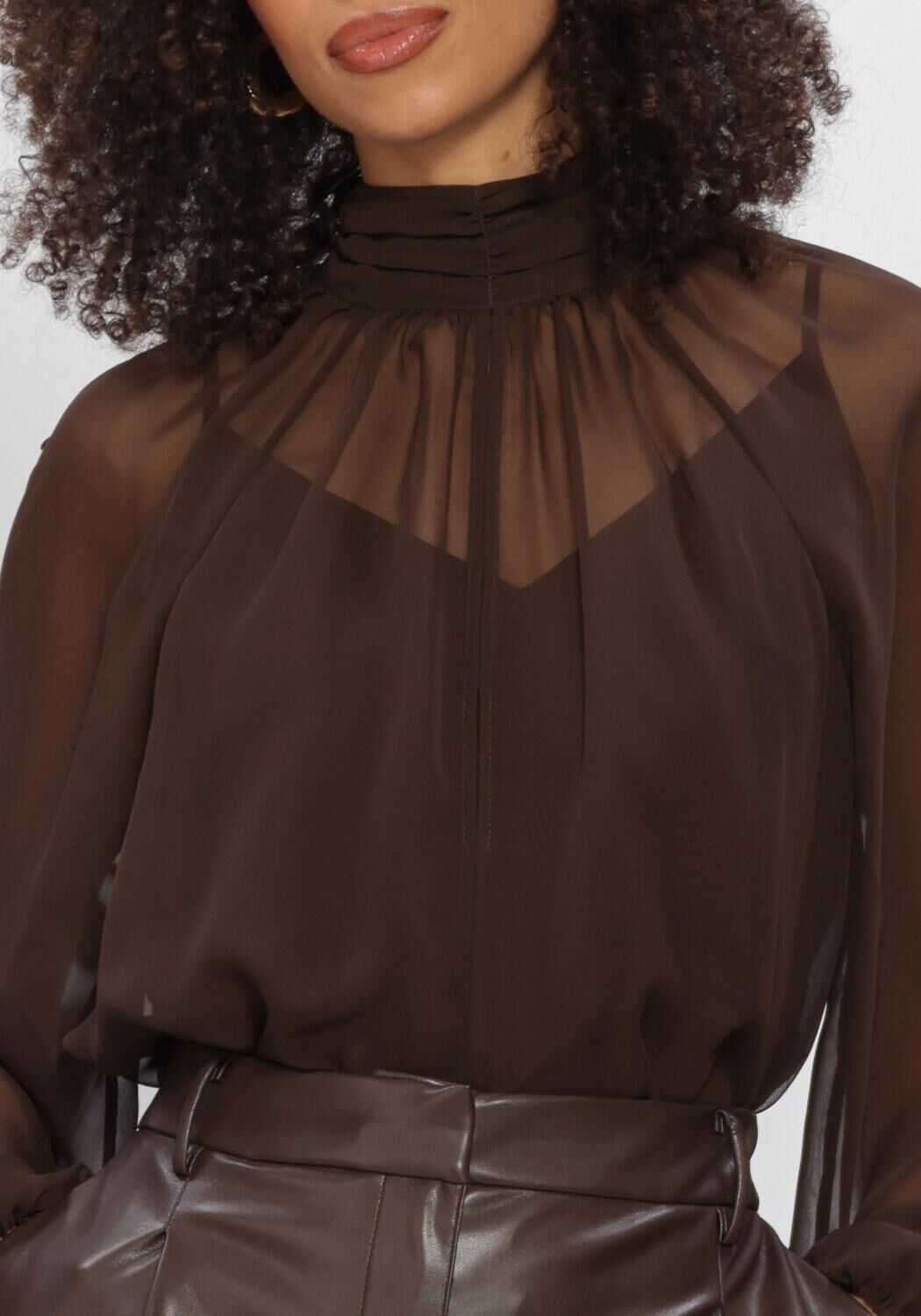 Bruine DANTE6 Blouses SONIA BOHO SLEEVE DETAIL BLOUSE - large