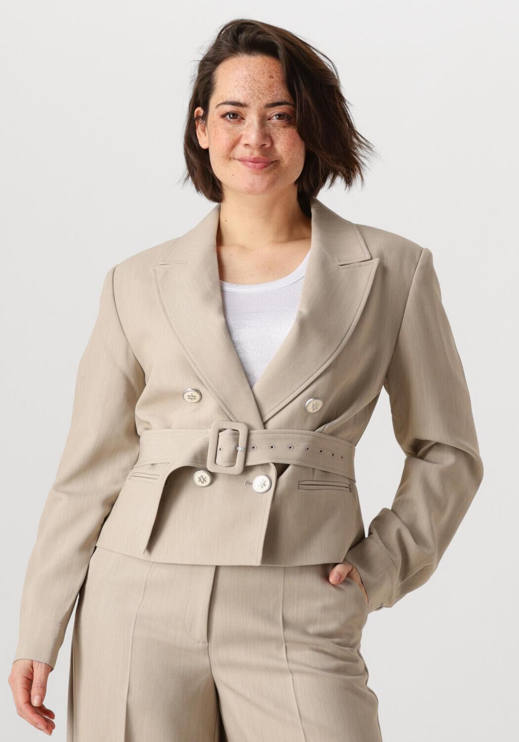 AAIKO Blazer Dames Mae R Pes 345, Maat: L, Kleur: Taupe