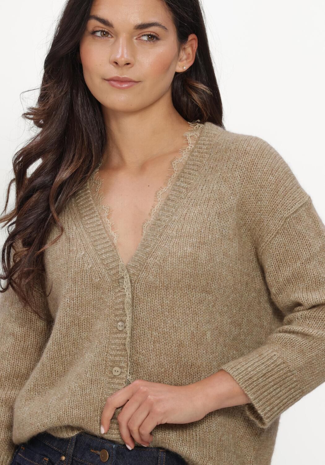 Camel LUISA CERANO Vest CARDIGAN AUS ALPAKA-MIX - large
