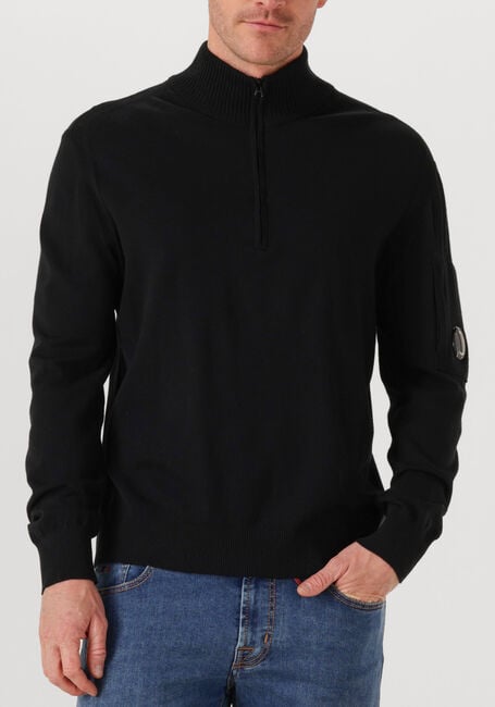 Zwarte CP COMPANY Trui KNITWEAR POLO COLLAR IN MERINO WOOL - large