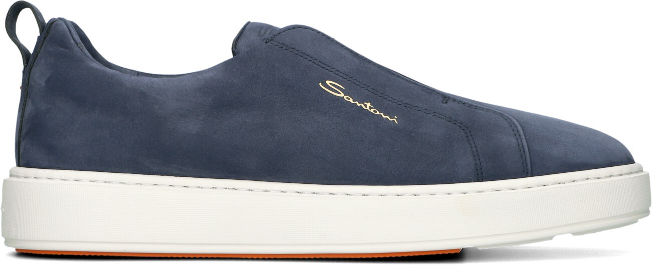 Santoni Lage Sneakers Heren 21995 Clean Icon, Maat: 46, Materiaal: Suède, Kleur: Blauw