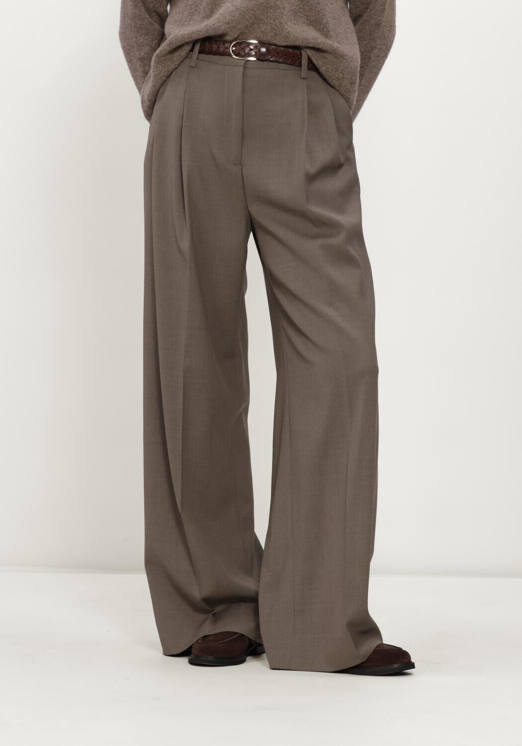 Taupe FILIPPA K Wijde broek DARCEY WOOL TROUSERS - large