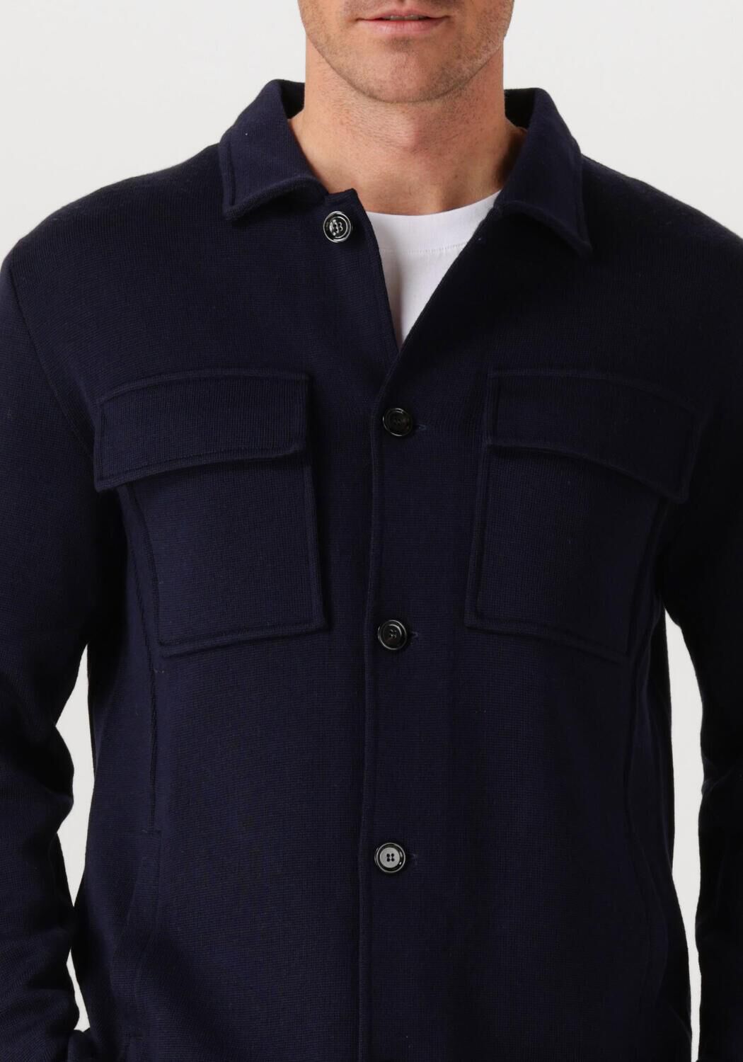 Donkerblauwe LARDINI Overshirt GIACCA MAGLIA UOMO - large