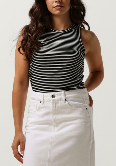 Zwarte CO'COUTURE Top SARA STRIPE RIB TANK TOP - large
