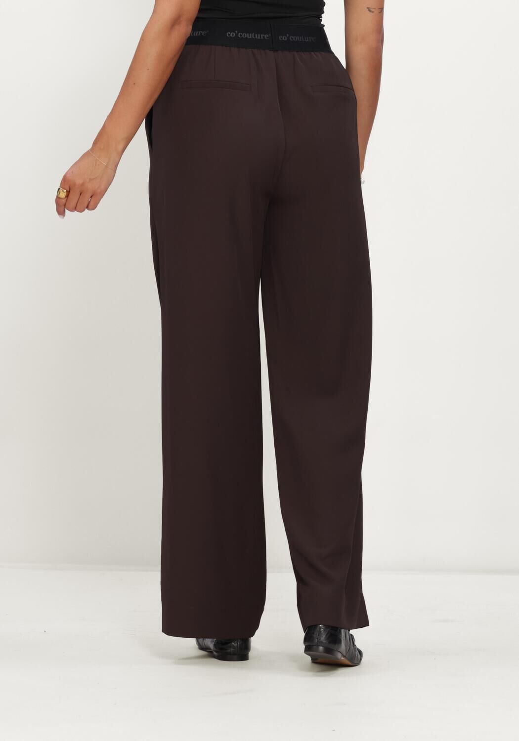 Bruine CO'COUTURE Wijde broek ALINICC LOGO PANT - large