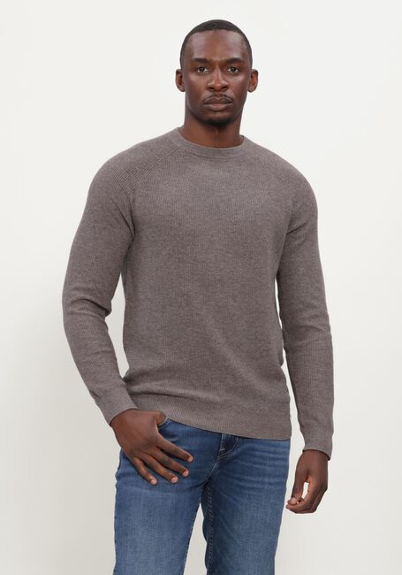 Taupe GENTILUOMO Trui ROUND LS - large