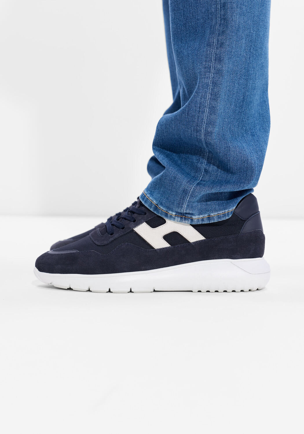 Donkerblauwe HOGAN Lage sneakers INTERACTIVE3 ALLACCIATO PELLE - large