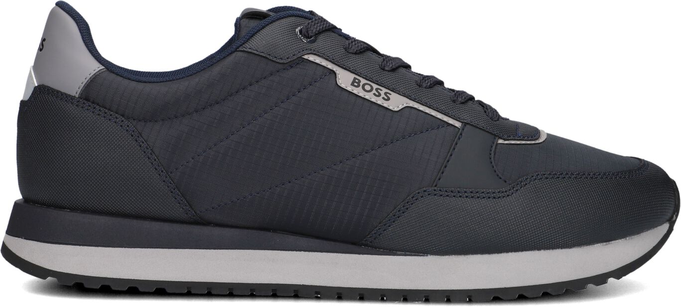 Boss Lage Sneakers Heren Kai Runn, Maat: 43, Materiaal: Leer, Kleur: Blauw
