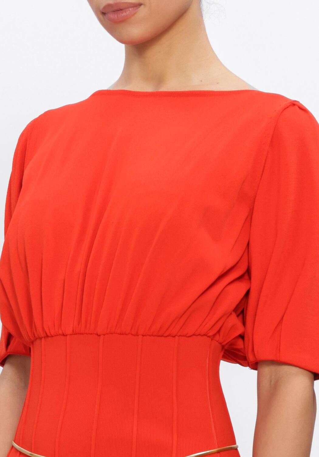 Rode ELISABETTA FRANCHI Midi jurk AM94T62E2 - large