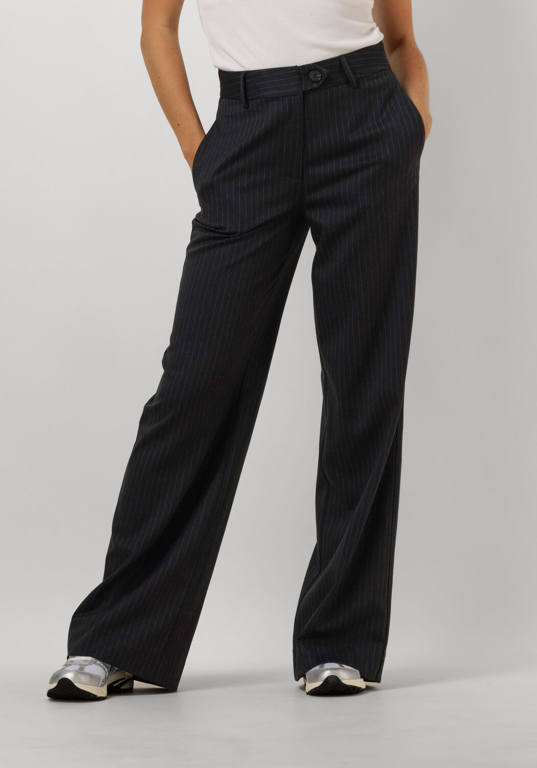 Co'Couture Pantalon Dames Ida Pin Wide Long Pant, Maat: XS, Kleur: Grijs