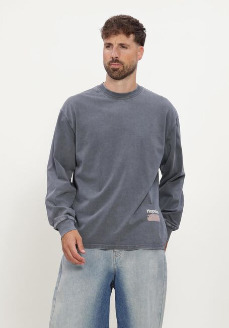 Grijze HOPEIUM T-shirt TOUR LONG SLEEVE TEE HEAVY WASHED GREY - large