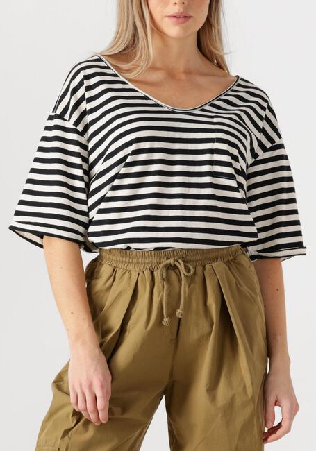 Witte PENN & INK Top T-SHIRT STRIPE - large