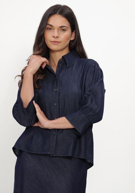 Donkerblauwe LUISA CERANO Blouses DENIM-BLUSE - large