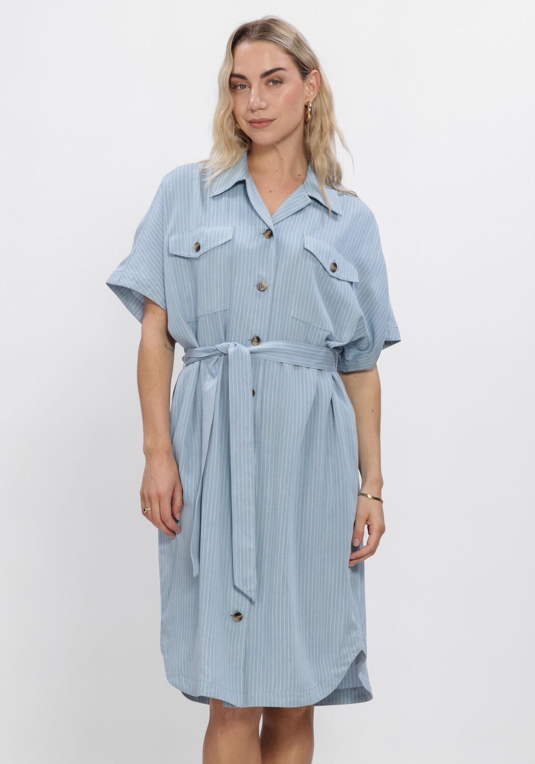 Mos Mosh Midi Jurk Dames Mmzenta Neo Dress, Maat: S, Kleur: Lichtblauw afbeelding 1