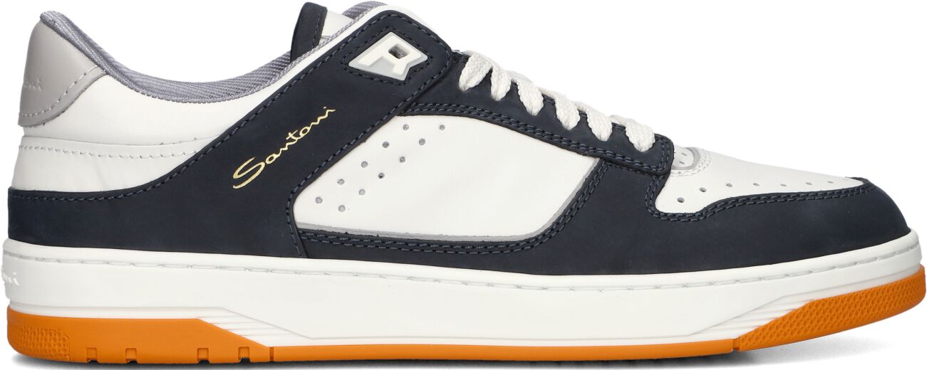 Santoni Lage Sneakers Heren 21865, Maat: 43,5, Materiaal: Leer, Kleur: Wit