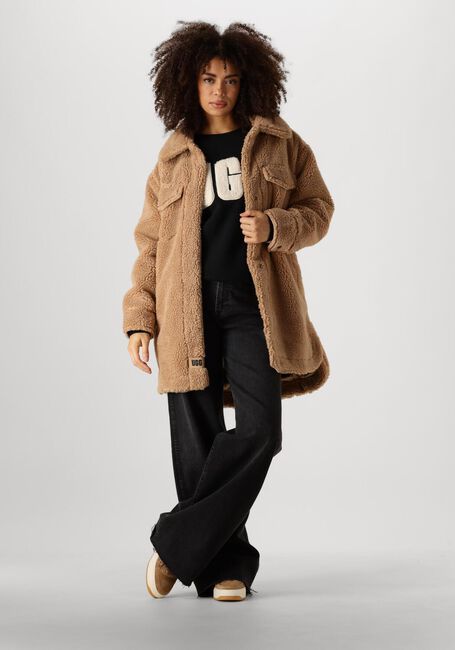 Camel UGG Teddy jas FAUX SHEARLING SHIRT JACKET - large