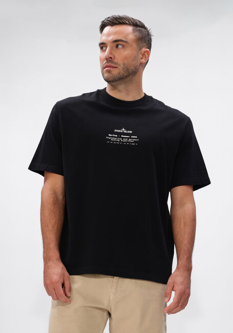 Zwarte STONE ISLAND T-shirt SS T-SHIRT S0285 - large