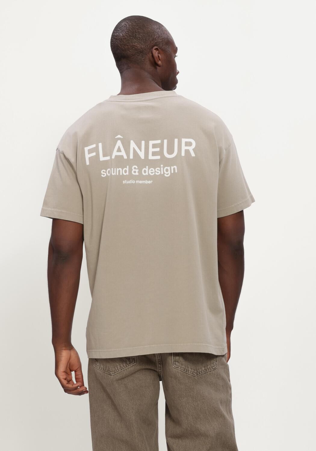Beige FLANEUR T-shirt SOUND + DESIGN STUDIO MEMBER T-SHIRT - large