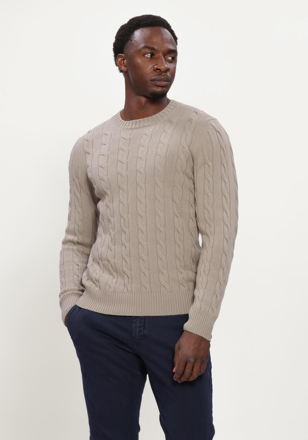 Beige GRAN SASSO Trui CREW L/SLV - large