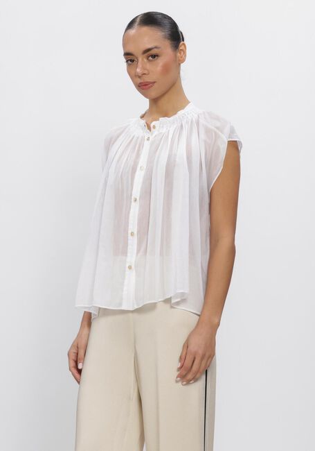 Witte FORTE FORTE Blouses LES FLEURS EMBROIDERY POPLINE SHIRT - large