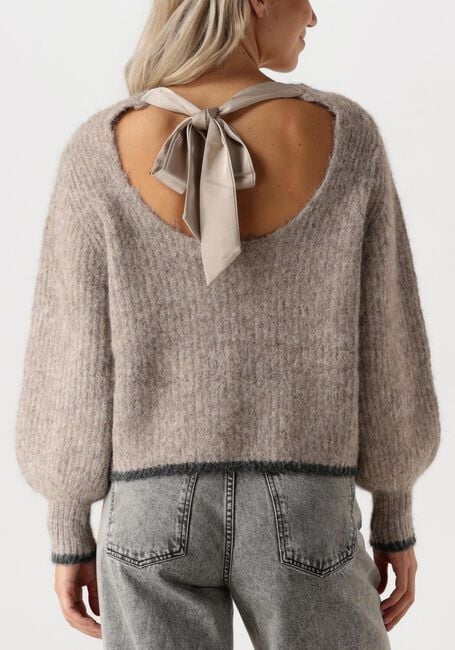 Grijze CO'COUTURE Trui CORALIECC BOW LS RIB KNIT - large