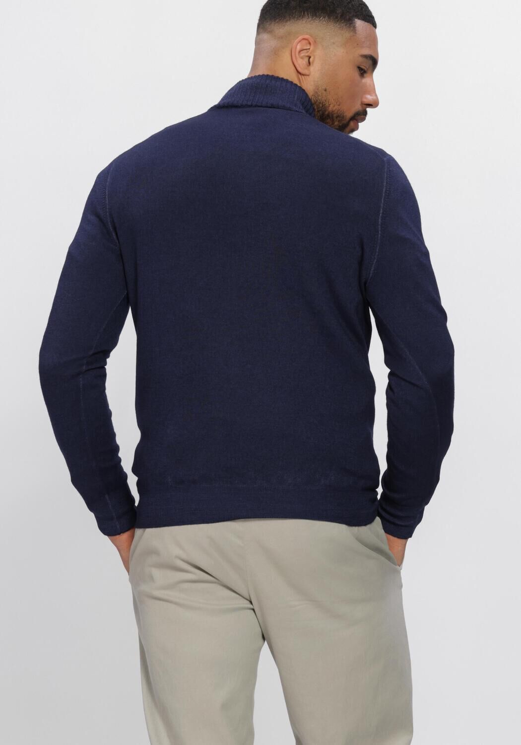 Donkerblauwe GRAN SASSO Trui MOCK ZIP - large