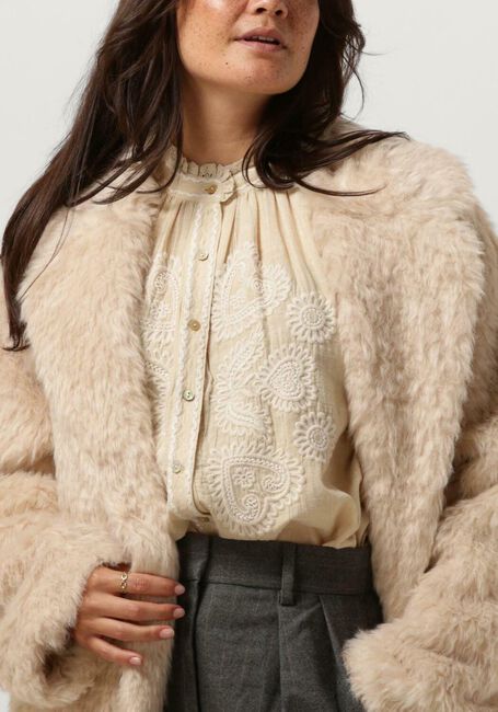 Creme STAND STUDIO Faux fur jas NICOLE COAT - large
