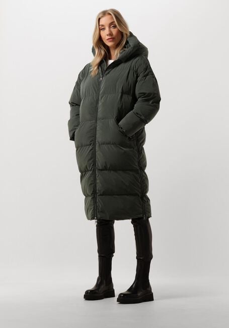 Khaki BLONDE08 Gewatteerde jas LANG DOORGESTIKTE JAS - large