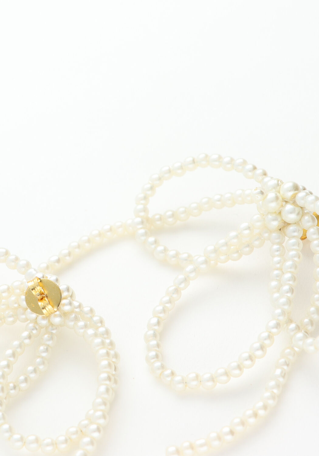 Creme LOTT. GIOIELLI Oorbellen QU BOW OF PEARLS - large