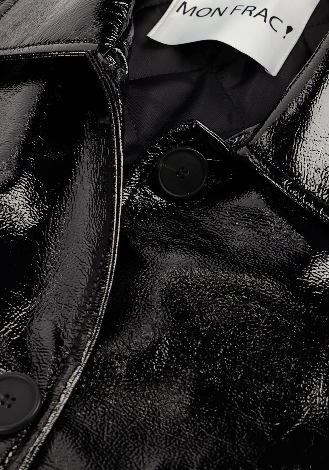 Zwarte MON FRAC Mantel COAT LONG CRAQUELE - large