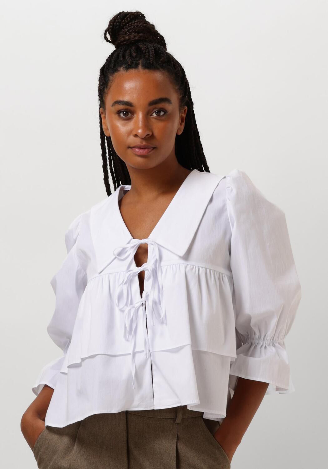 Co'Couture Blouse Dames Co Crisp Collor Blouse, Maat: L, Kleur: Wit