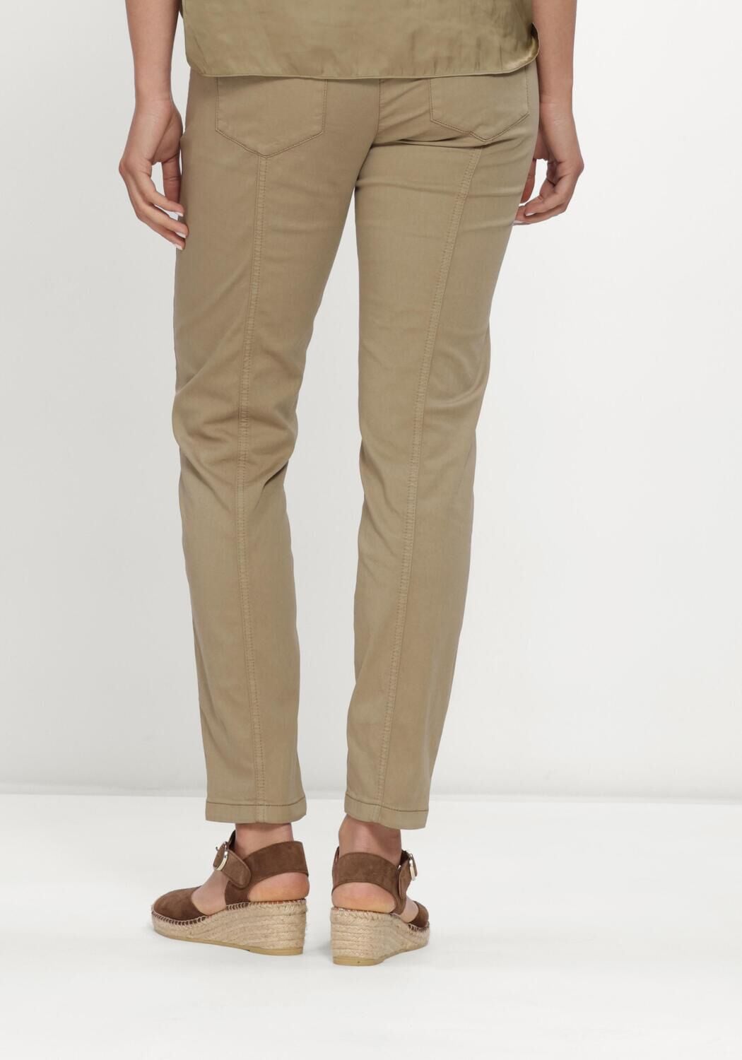 Khaki LUISA CERANO Lange broeken HIGH-STRETCH-COLOUR-DENIM - large