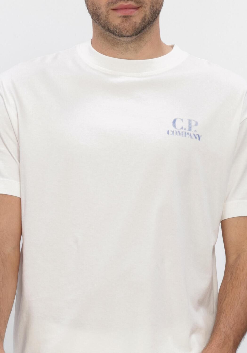 Witte CP COMPANY T-shirt 30/1 JERSEY COMFORT LOGO T-SHIRT - large