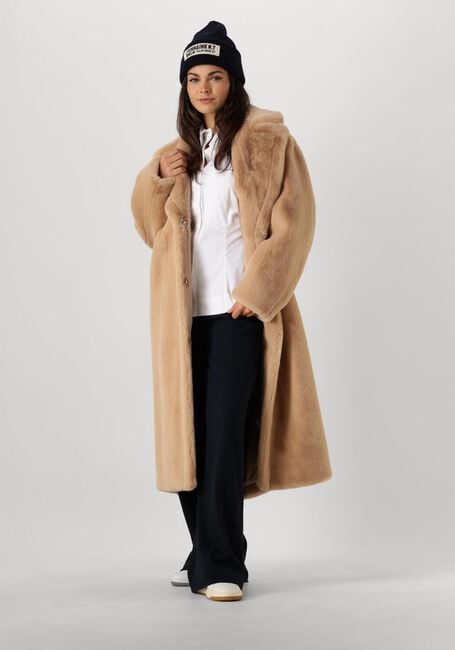 Beige STAND STUDIO Faux fur jas MARIA COAT SOFT - large