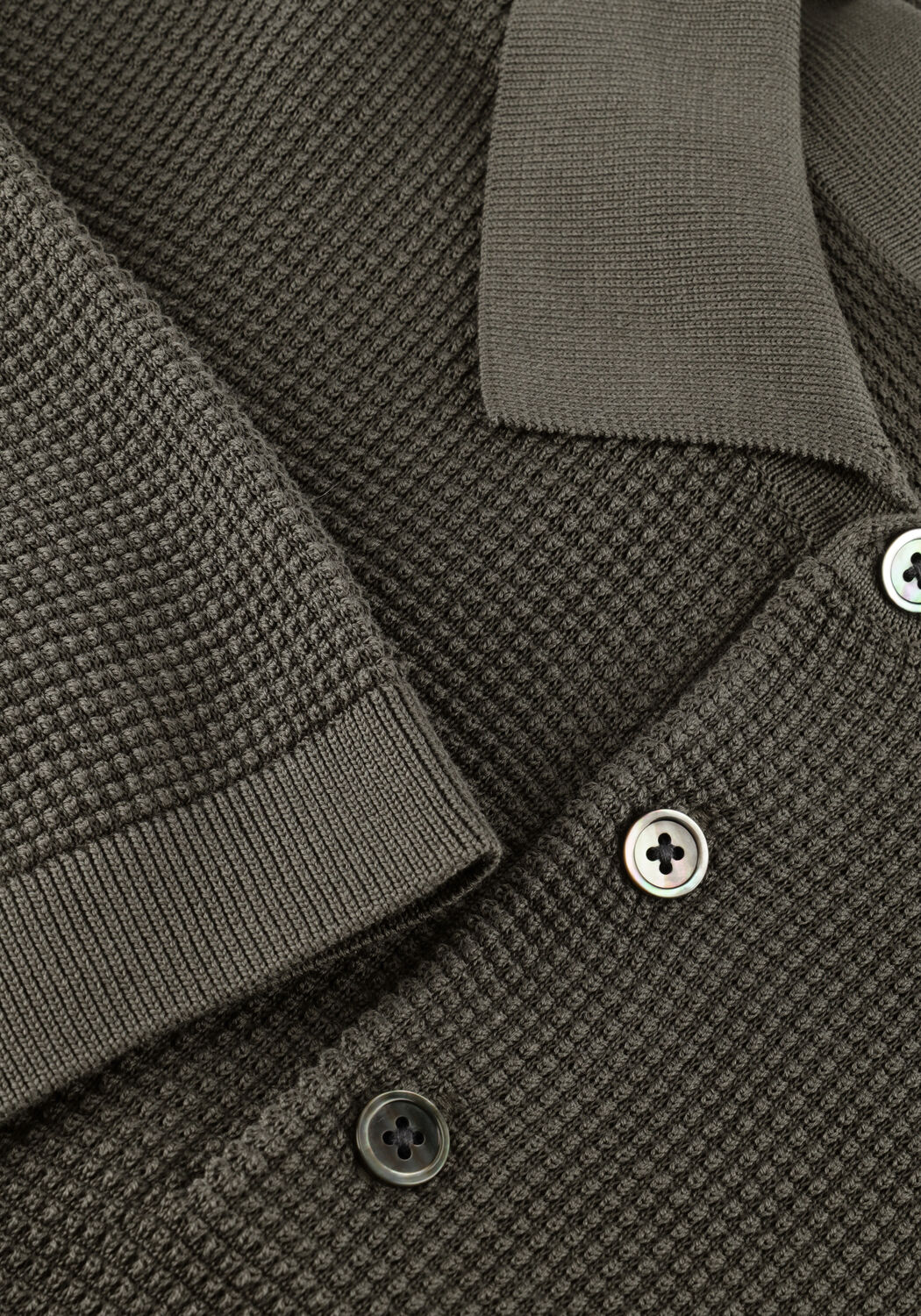 Donkergroene PROFUOMO Polo POLO SS AERO EASE WAFFLE STRUCTURE - large